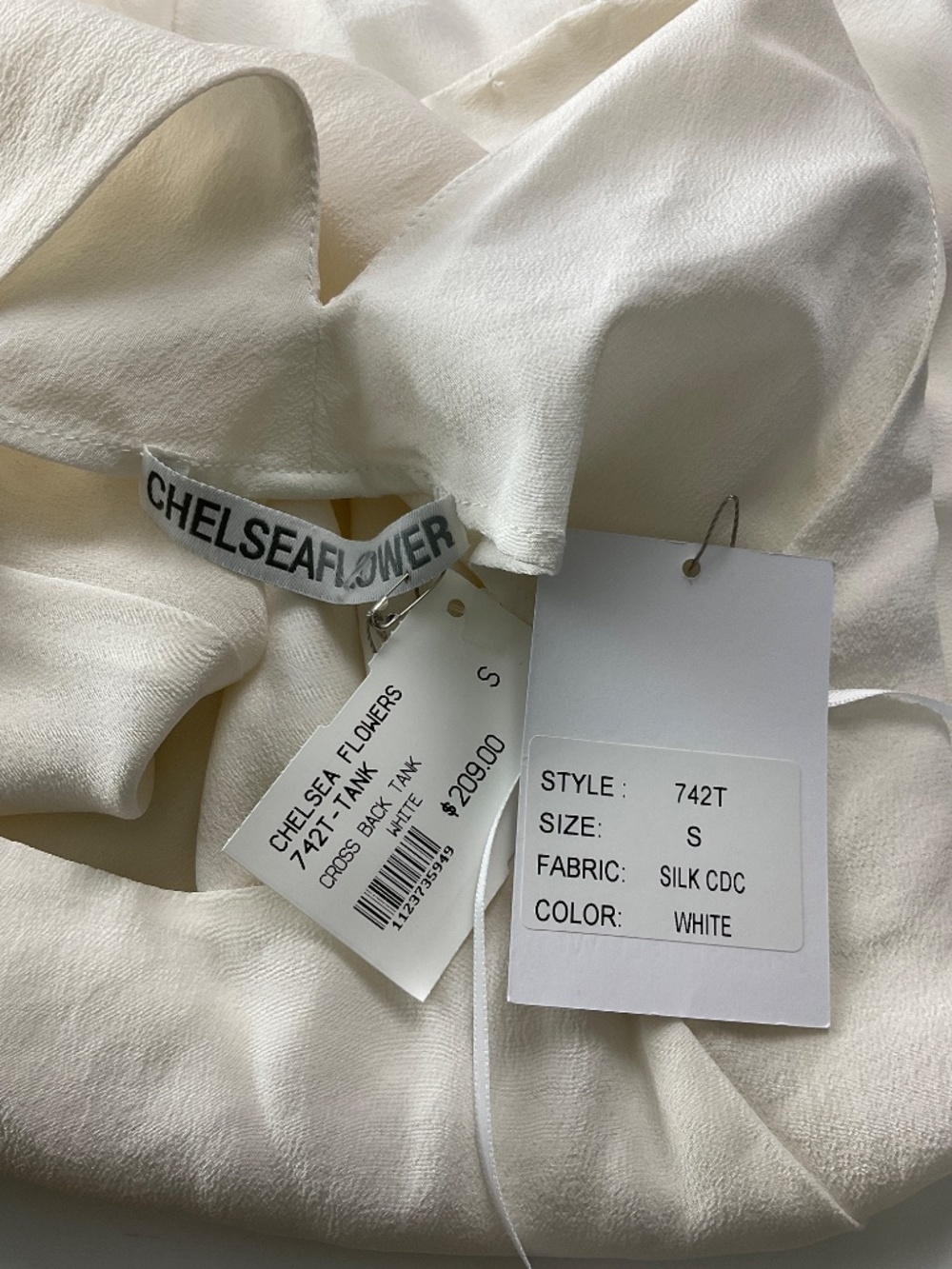 Chelsea Flower 100% Silk Cross Back Tank NWT - Picture 3 of 4